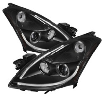 Nissan Altima 4Dr 2010-2012 Strålkastare Projektor - Ljuslist DRL - LED Halo - Svarta Spyder Auto